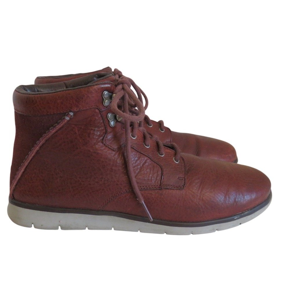 UGG Harvin Treadlite Mens Burgundy Leather Chukka Boots Size 10